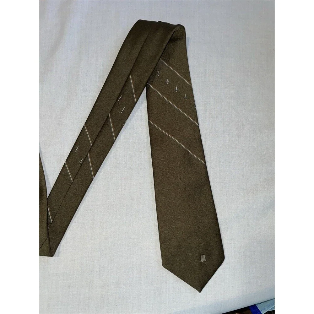 Lanvin Men’s Dress Tie Size 54” Brown 100% Silk Formal Business City